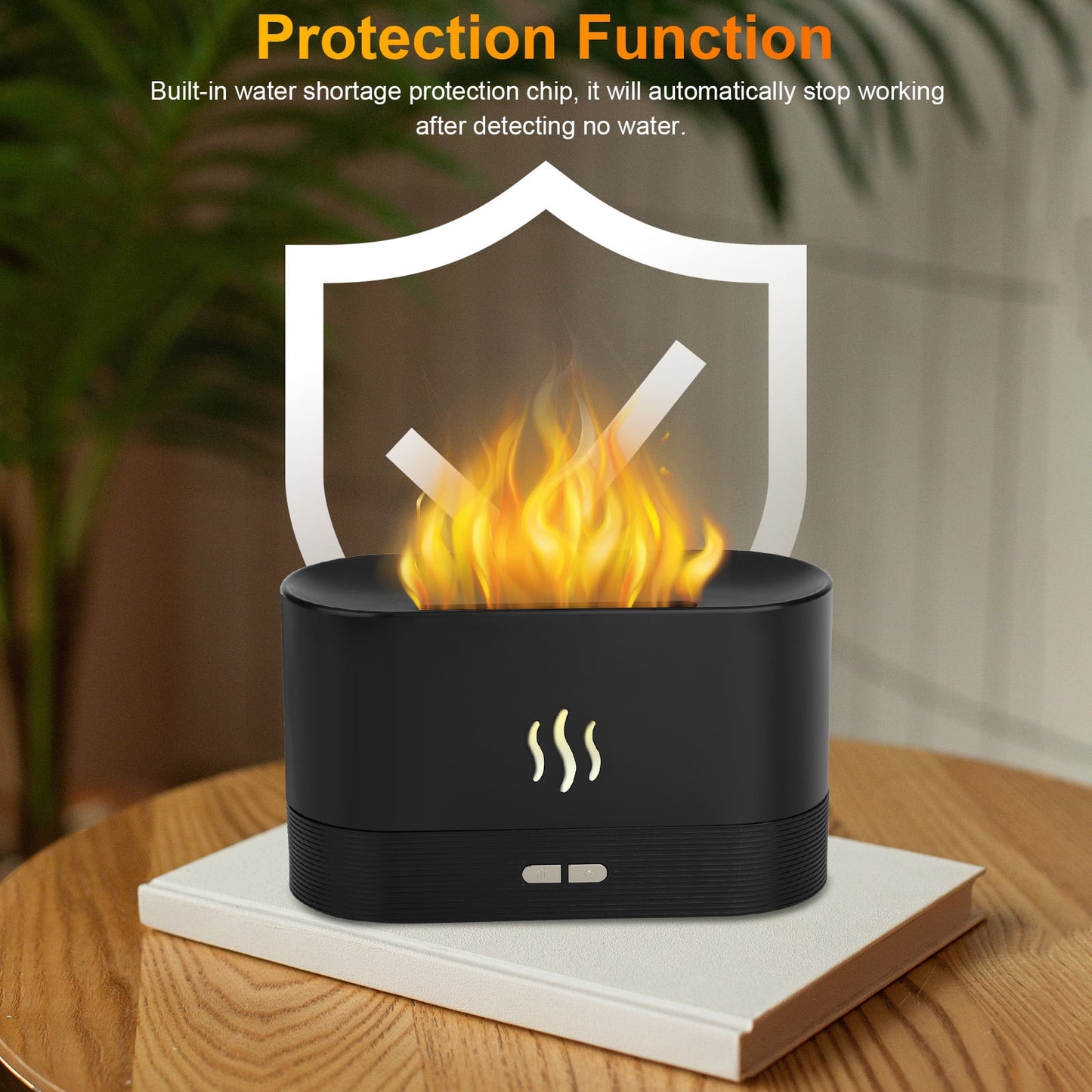 180Ml Air Diffuse Essential Oil Humidifier, Aroma Mist Diffuser with Fire 7 Color Change LED Light for Office Room