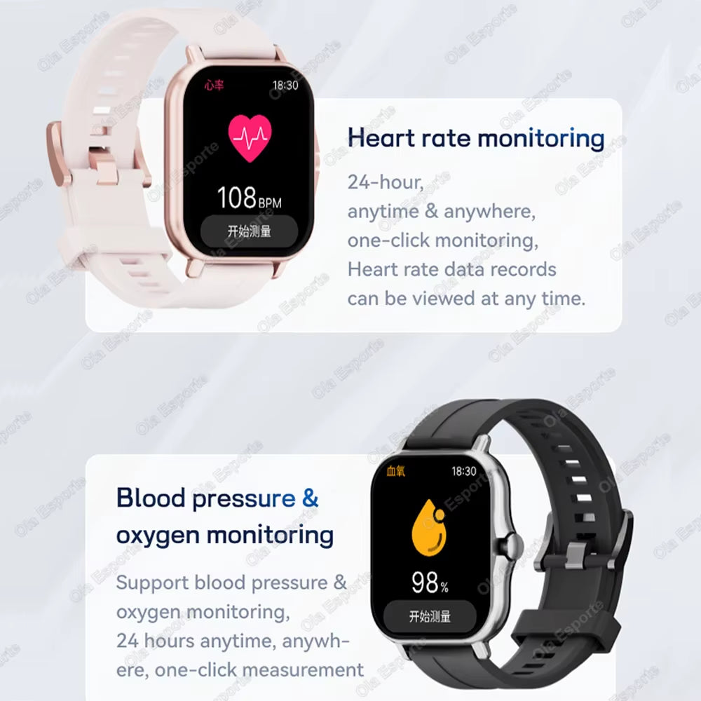 For Xiaomi Smart Watch Women Men Lady Gift Sport Fitness Watches Heart Rate Monitor Waterproof Smartwatch for Phones Android IOS