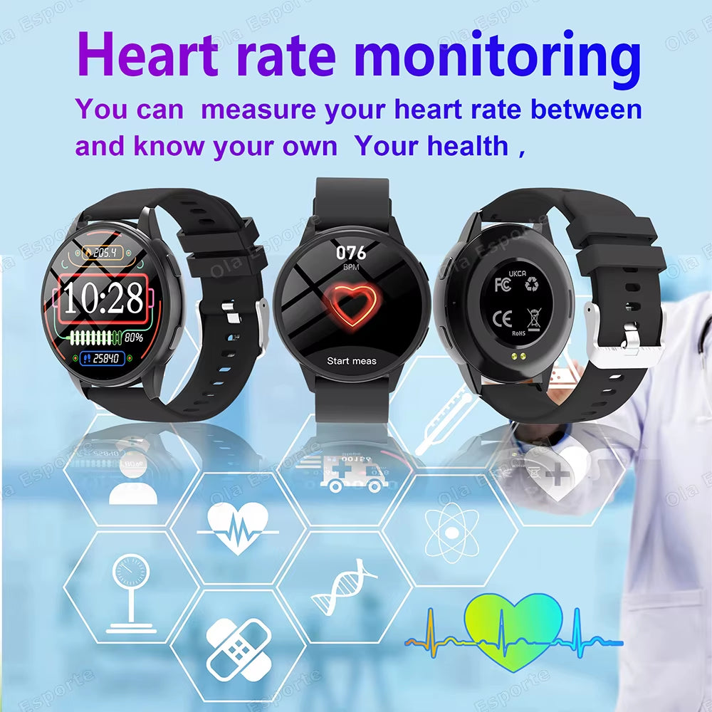 Bluetooth Call Smart Watch 1.5'' Women Custom Dials Smartwatch Waterproof Music Watches HD Full Touch Bracelet Clock for Samsung